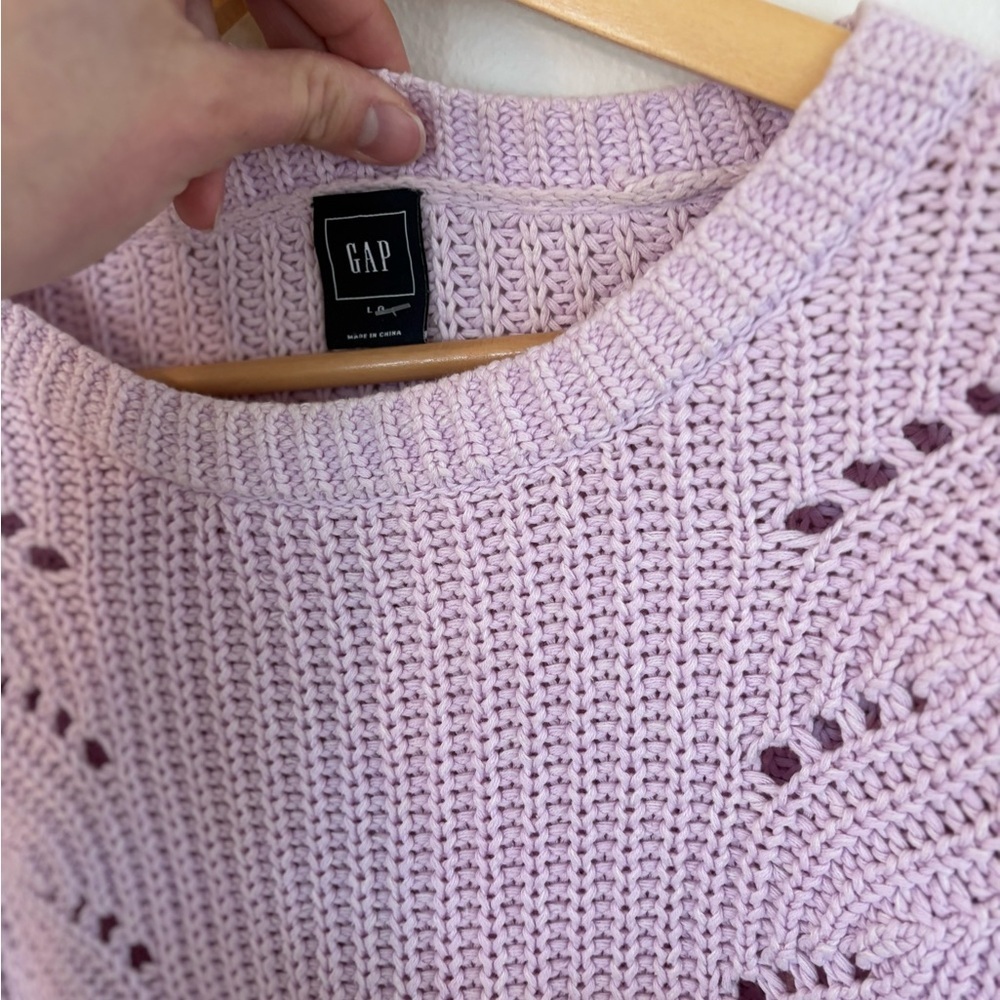 GAP Women's Light Purple Crew Neck Sweater L - Picture 6 of 8